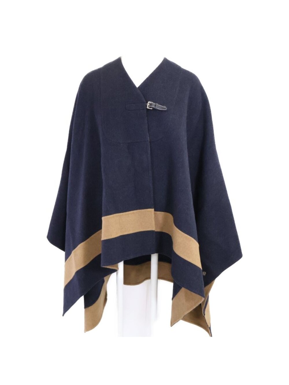 Hermes Front Belt Cashmere Poncho Cape 38